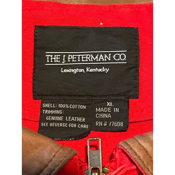 J. Peterman Co. Vintage Red Cotton Leather Trim  Barn Coat Work Wear Jacket XL - Picture 2 of 7